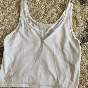 Lululemon white cropped Henley tank